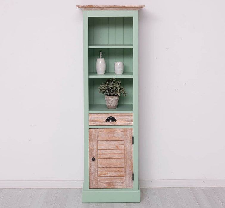 Badezimmerschrank | Handtuchschrank aus Massivholz - Mint - Gebürstet