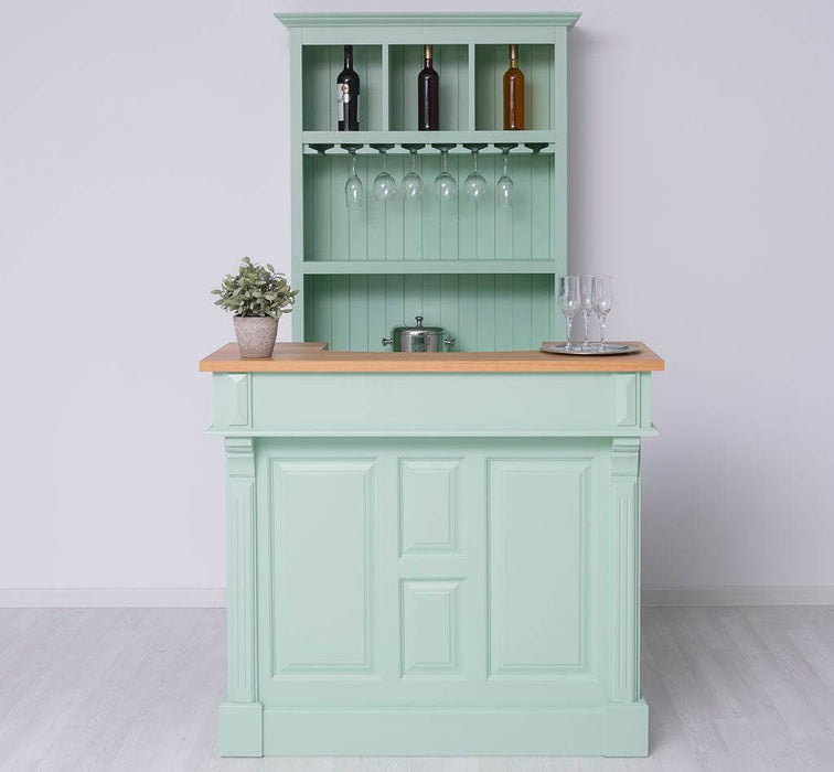 Bar-Set bestehend aus Empfangstheke| Bartresen und Buffetschrank mit Glashalterungen - Mint