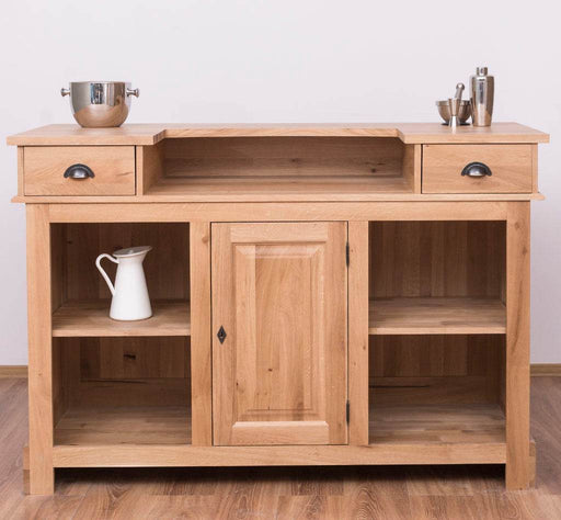 Landhausbar aus massiver Eiche | Cocktail Bar | Kaffeetheke in 2 Größen - 160 x 65 x 107
