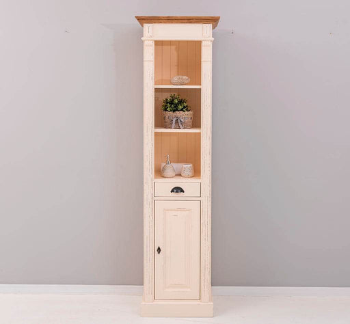 Schlanker Handtuchschrank aus Massivholz | Badezimmerschrank - Vintage Apricot