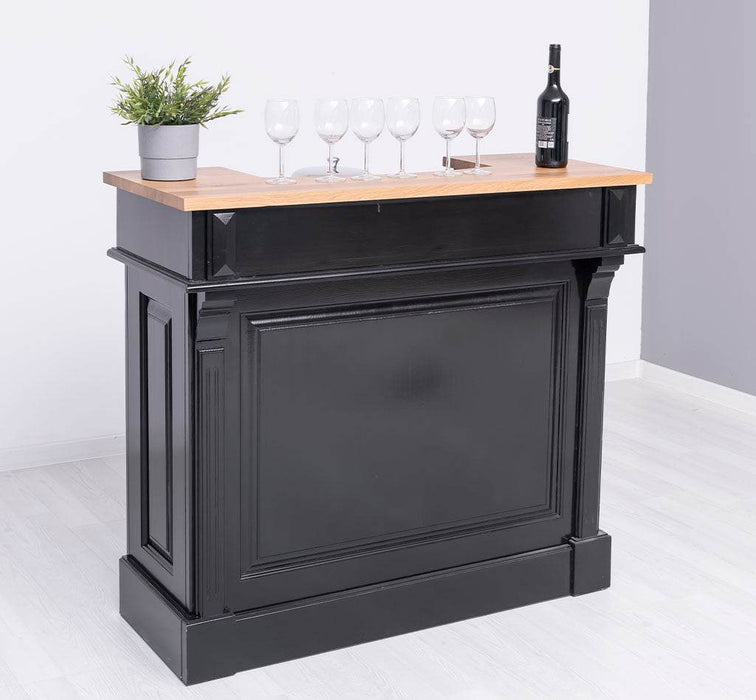 Vintage Weinbar aus Massivholz mit Flaschenfach für 15 Flaschen -