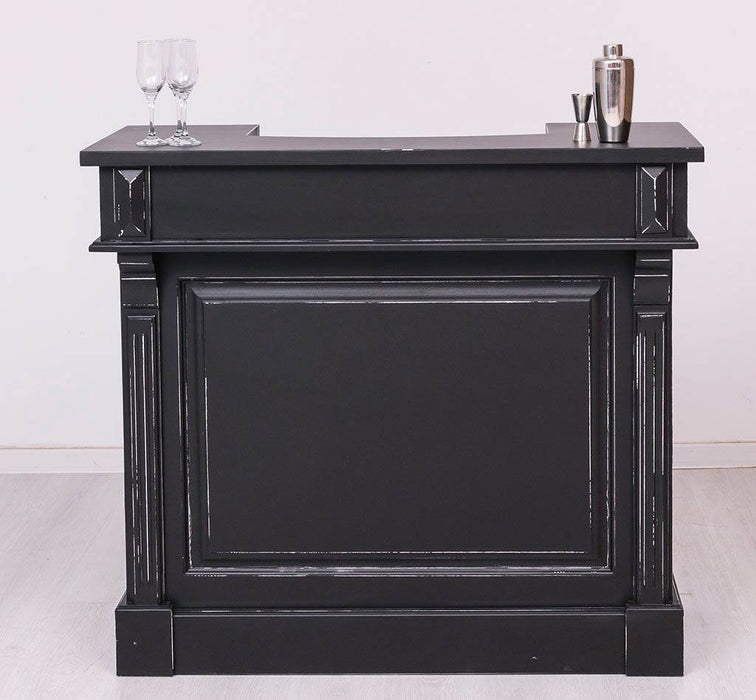 Vintage Weinbar aus Massivholz mit Flaschenfach für 15 Flaschen -