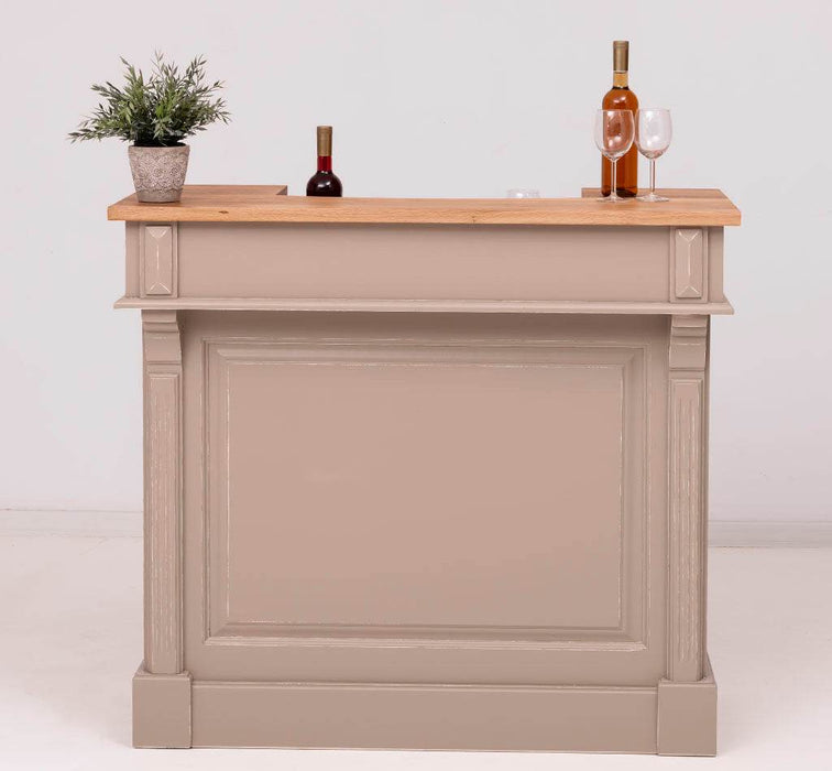 Vintage Weinbar aus Massivholz mit Flaschenfach für 15 Flaschen -