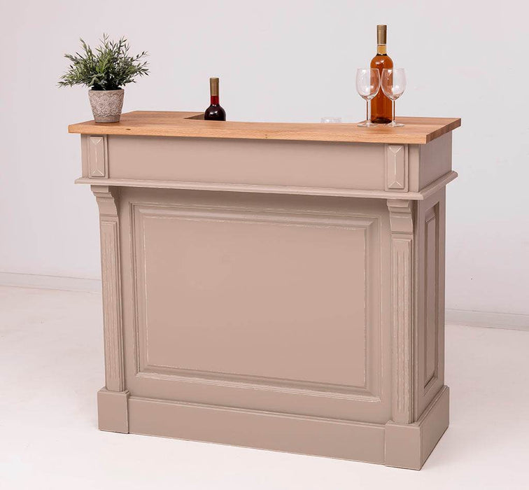 Vintage Weinbar aus Massivholz mit Flaschenfach für 15 Flaschen -