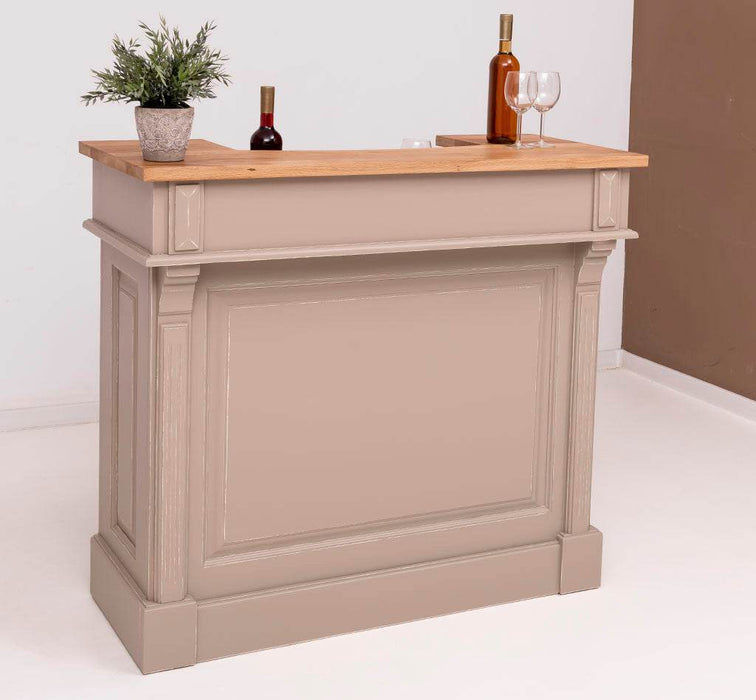 Vintage Weinbar aus Massivholz mit Flaschenfach für 15 Flaschen -
