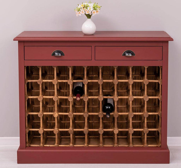 Vintage Weinschrank aus Massivholz mit zwei Schubladen - Vintage Schwarz