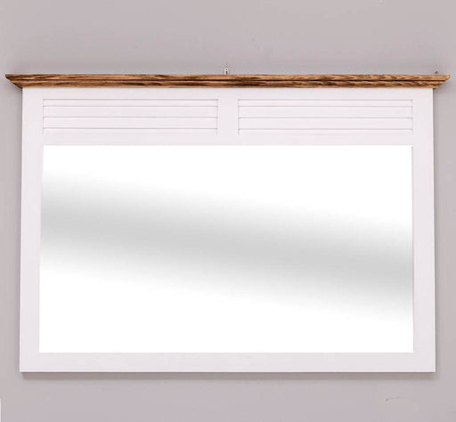 Wandspiegel aus Massivholz - klassisch mit Lamellen und Kranz -