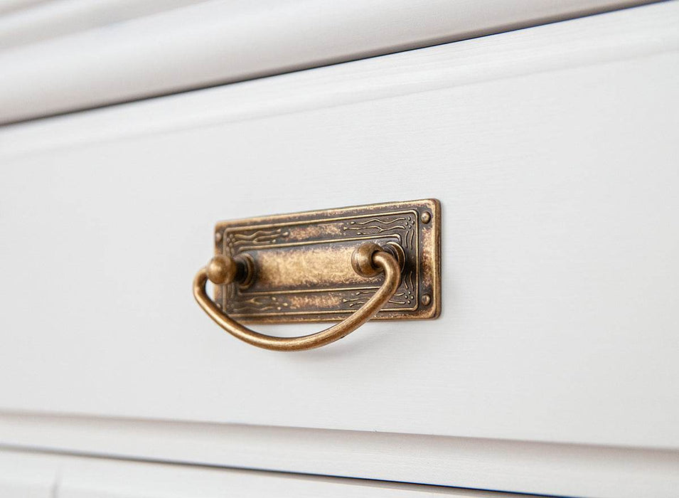 Landhaus Kleiderschrank Toskania aus Massivholz in weiß -