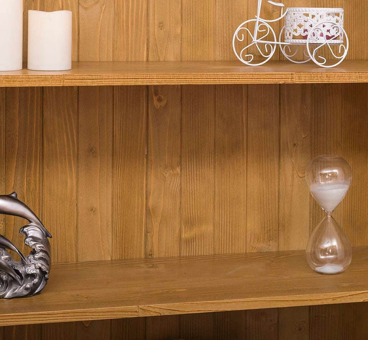 Landhaus Bücherregal aus Massivholz mit Schranktüren in verschiedenen Farben - Weiß