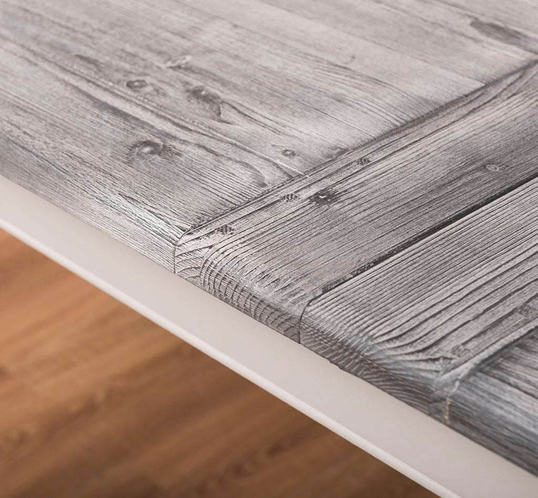 Ausziehbarer Esstisch aus Massivholz im Landhausstil - 160 /220 x 90 x78 - Grau | weiß