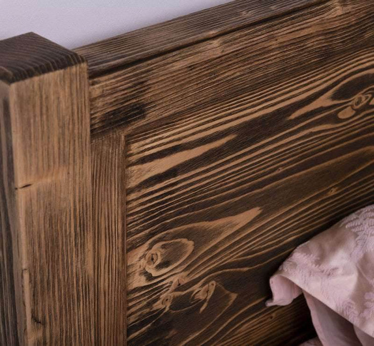 Schlichtes Bett aus Massivholz- in verschiedenen Größen - Weiß / 90 x 200