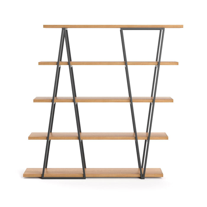 Industrial Regal aus massiver Eiche | Raumteiler Tilt mit fünf Böden -
