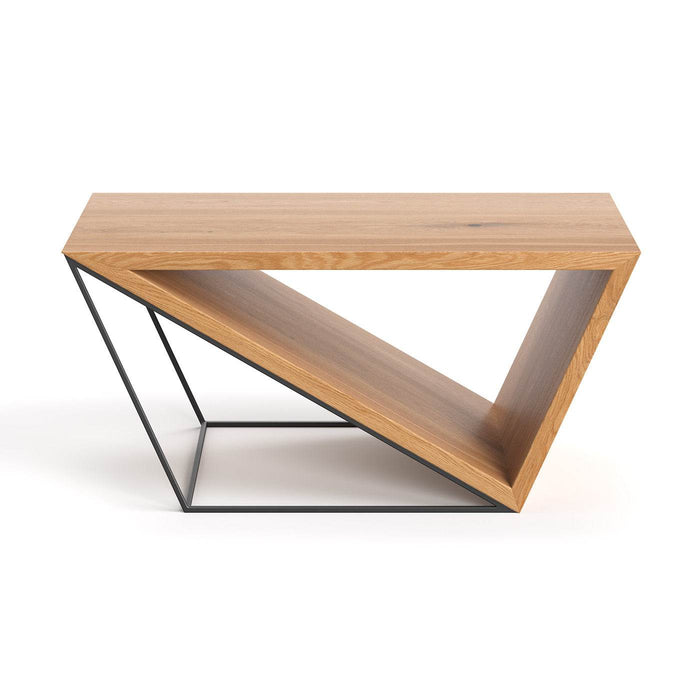 Industrial Couchtisch aus massiver Eiche | Kaffeetisch Void in verschiedenen Größen - 100 x 60 x 45