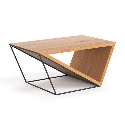 Industrial Couchtisch aus massiver Eiche | Kaffeetisch Void in verschiedenen Größen - 100 x 60 x 45