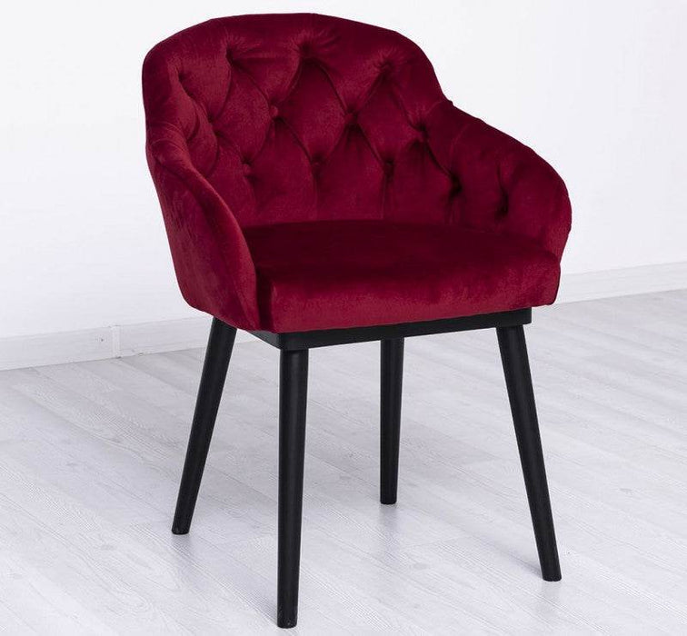 Chesterfield Stuhl aus Massivholz in verschiedenen Farben | Lounge Sessel kaptioniert - Rot
