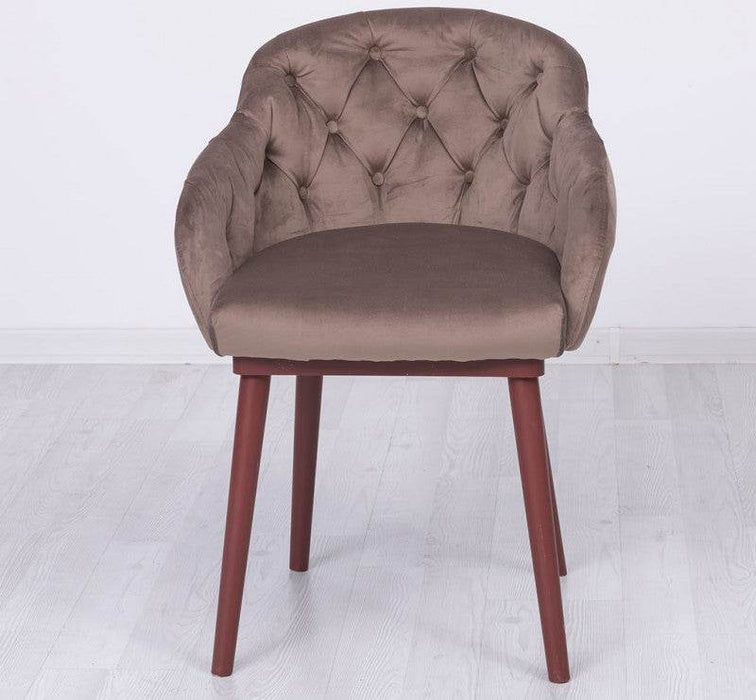 Chesterfield Stuhl aus Massivholz in verschiedenen Farben | Lounge Sessel kaptioniert - Braun