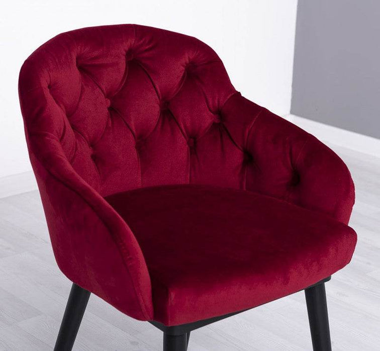 Chesterfield Stuhl aus Massivholz in verschiedenen Farben | Lounge Sessel kaptioniert - Rot