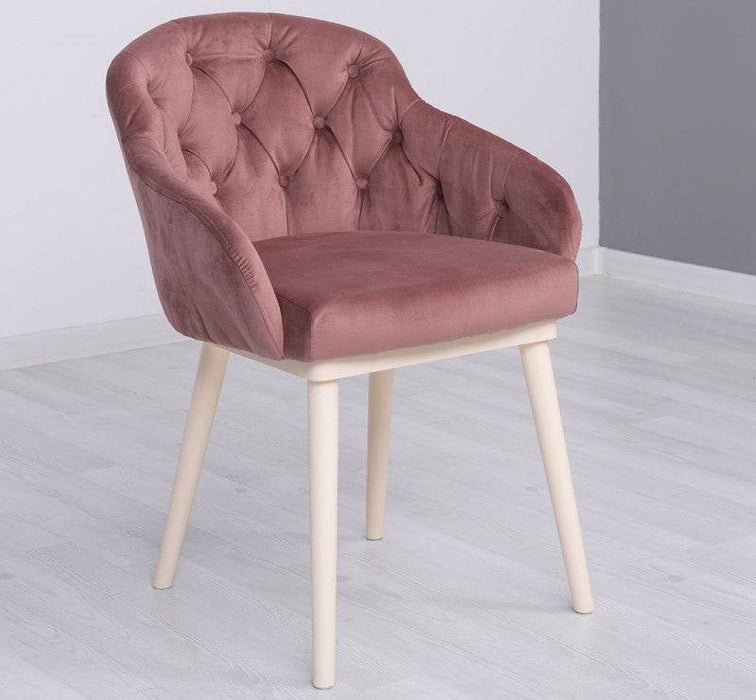 Chesterfield Stuhl aus Massivholz in verschiedenen Farben | Lounge Sessel kaptioniert - Rot