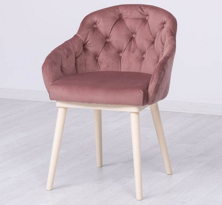 Chesterfield Stuhl aus Massivholz in verschiedenen Farben | Lounge Sessel kaptioniert - Rot