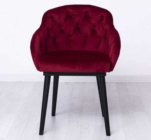Chesterfield Stuhl aus Massivholz in verschiedenen Farben | Lounge Sessel kaptioniert - Rot