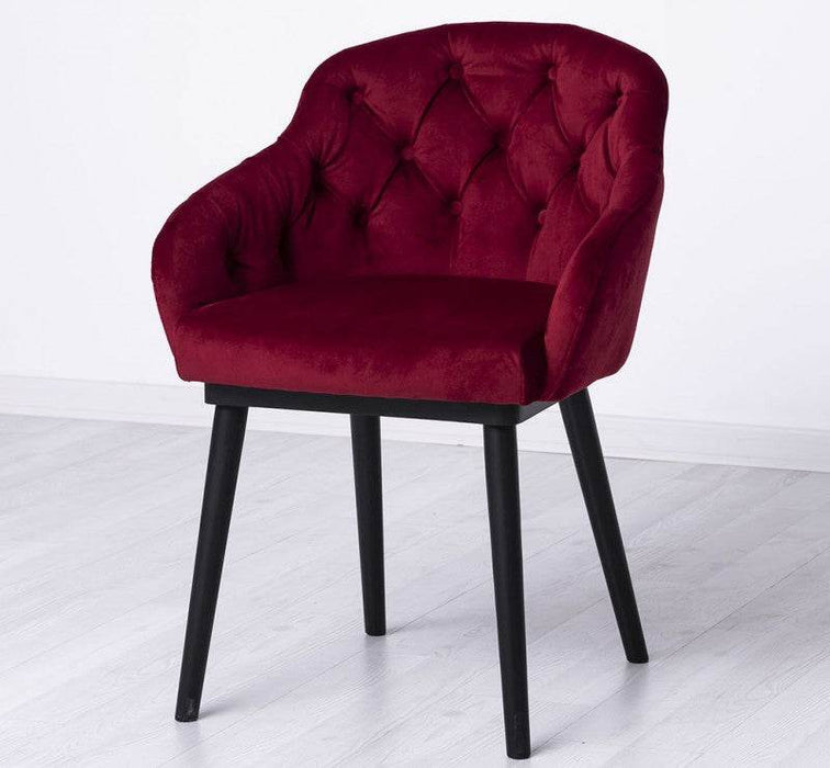 Chesterfield Stuhl aus Massivholz in verschiedenen Farben | Lounge Sessel kaptioniert - Rot