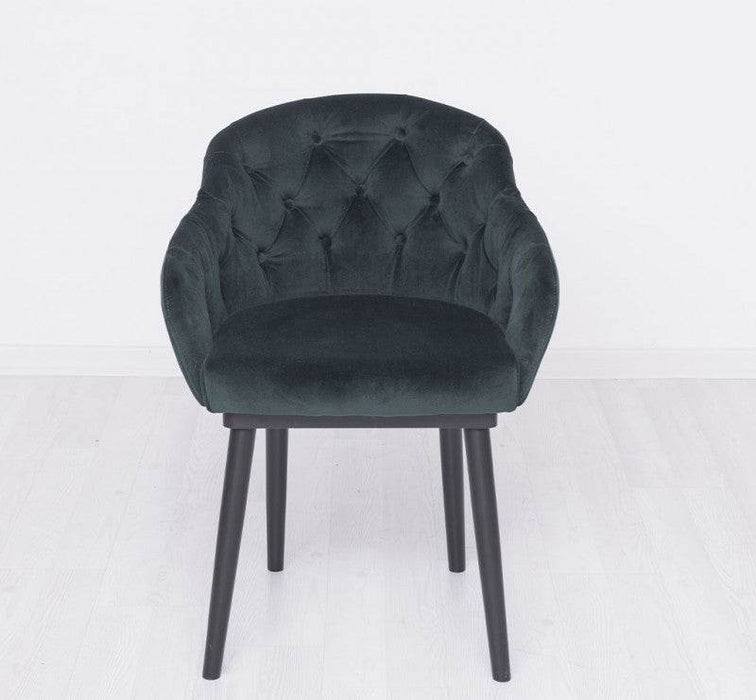 Chesterfield Stuhl aus Massivholz in verschiedenen Farben | Lounge Sessel kaptioniert - Anthrazit