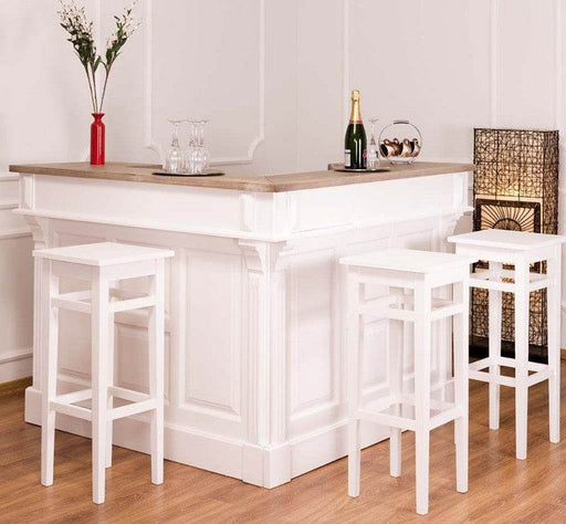 Landhausbar aus Massivholz in L-Form -