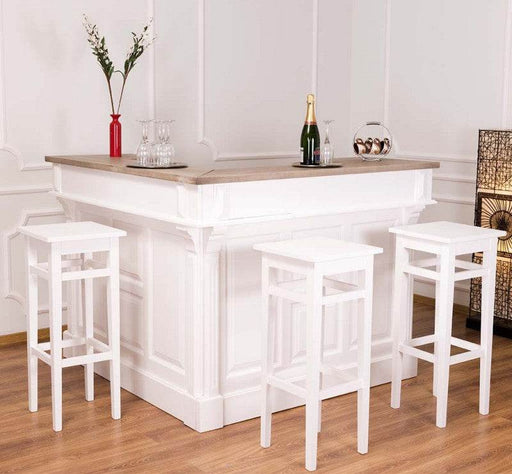 Landhausbar aus Massivholz in L-Form -