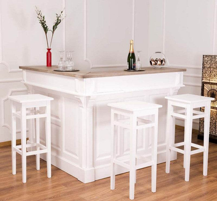 Landhausbar aus Massivholz in L-Form -