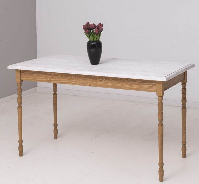 Esstisch aus Massivholz in verschiedenen Größen - 80 x 80 x 78 / Weiß | Eiche gewachst