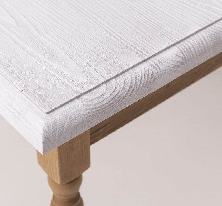 Esstisch aus Massivholz in verschiedenen Größen - 80 x 80 x 78 / Weiß | Eiche gewachst