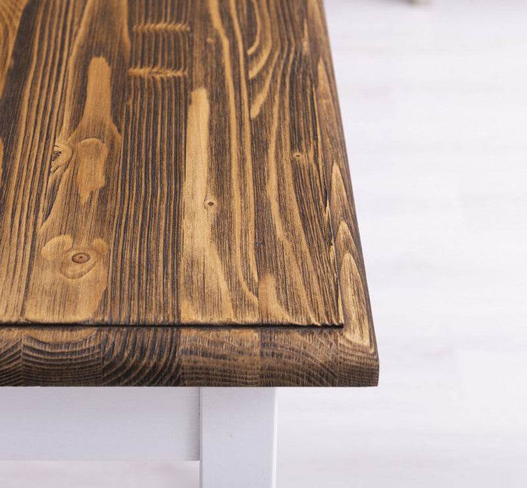 Esstisch aus Massivholz in verschiedenen Größen - 80 x 80 x 78 / Weiß | Eiche gewachst