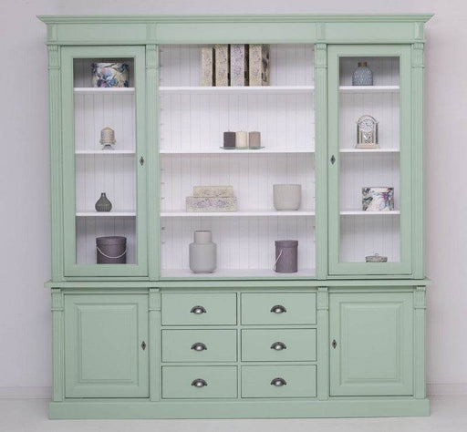Vintage Bücherschrank aus Massivholz | 2-teiliger Aktenschrank | Bibliothek - Mint