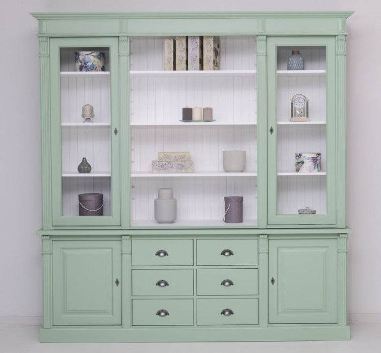 Vintage Bücherschrank aus Massivholz | 2-teiliger Aktenschrank | Bibliothek - Mint
