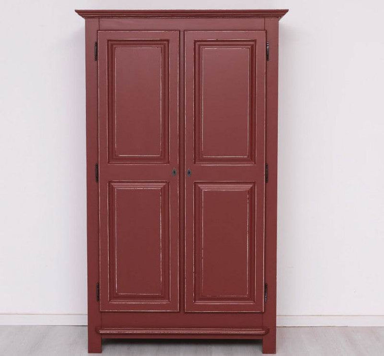 Vintage Kleiderschrank aus Massivholz in verschiedenen Farben - Rot