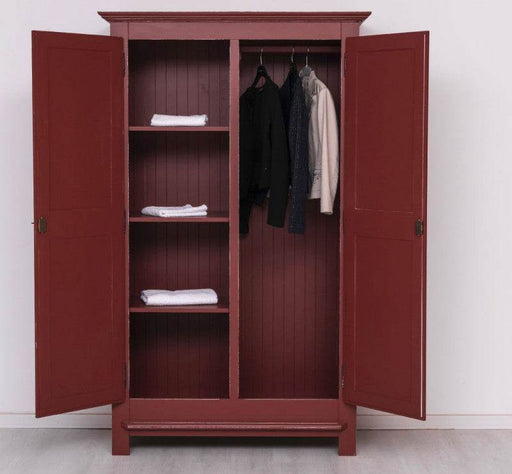 Vintage Kleiderschrank aus Massivholz in verschiedenen Farben - Rot