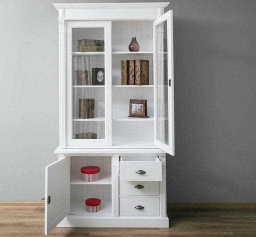 Aktenschrank | Bücherschrank | Vitrine aus Massivholz - Weiß