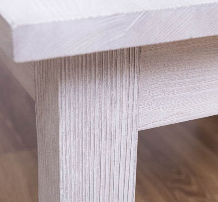 Quadratischer Couchtisch aus Massivholz - Weiß