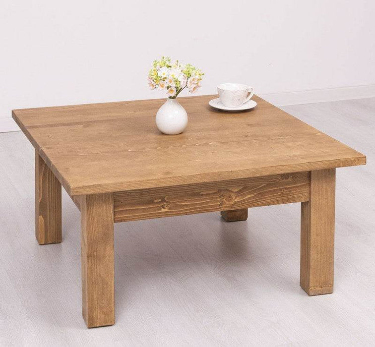Quadratischer Couchtisch aus Massivholz - Weiß
