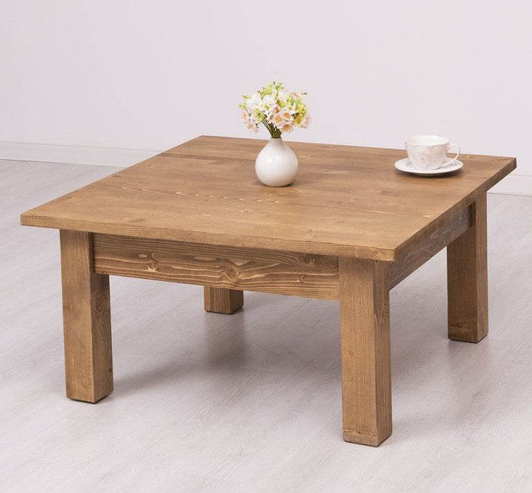 Quadratischer Couchtisch aus Massivholz - Weiß