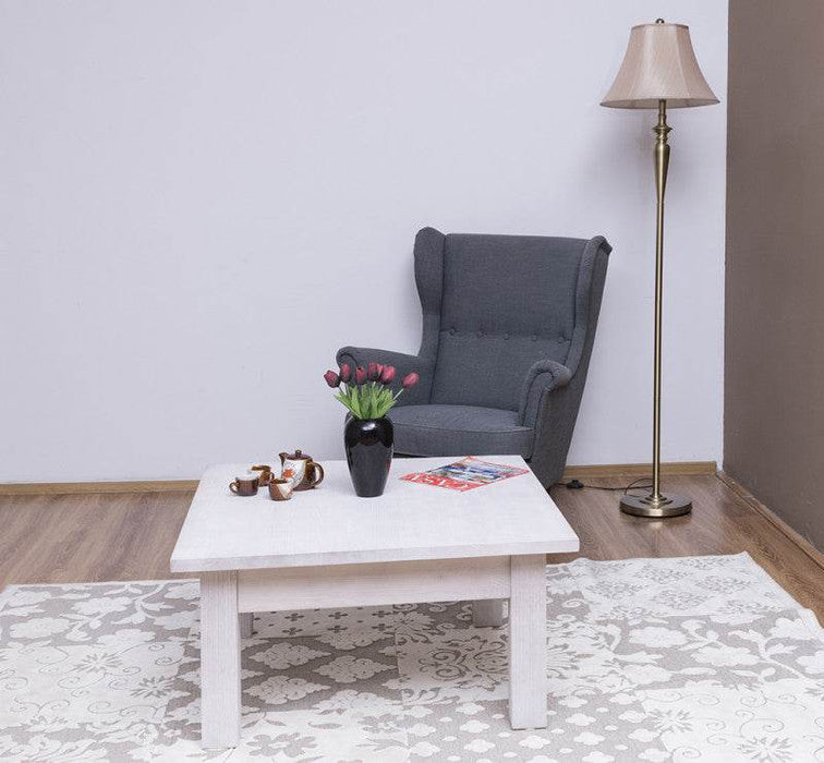 Quadratischer Couchtisch aus Massivholz - Weiß