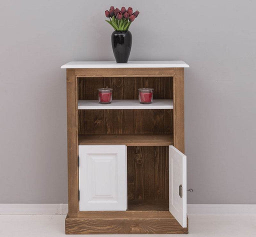 Schmales Sideboard aus Massivholz - in verschiedenen Farben - Weiß | Gewachst