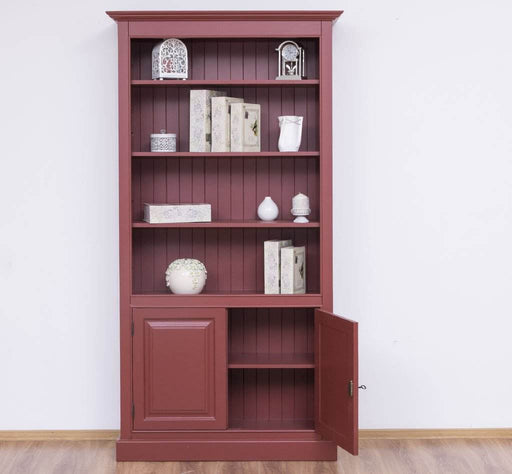 Landhaus Bücherregal aus Massivholz mit Schranktüren -