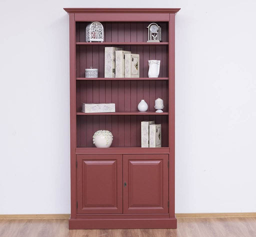 Landhaus Bücherregal aus Massivholz mit Schranktüren -