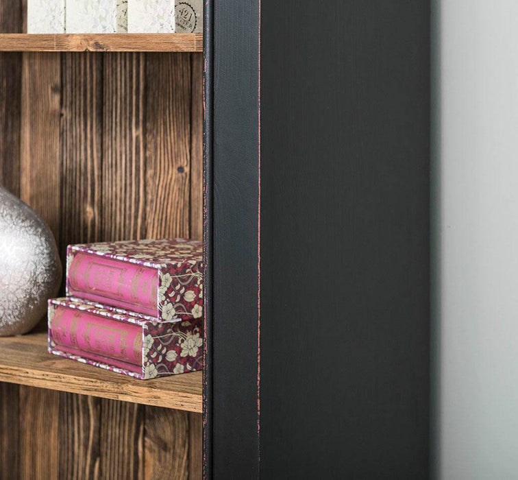Landhaus Bücherregal aus Massivholz mit Schranktüren in verschiedenen Farben - Weiß