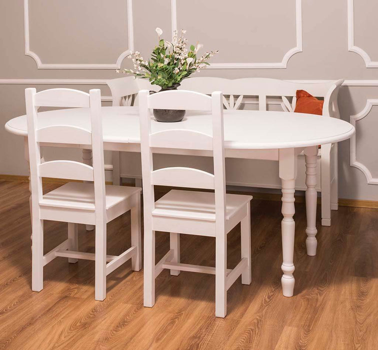 Ausziehbarer Küchentisch aus Massivholz rund - Gewachst