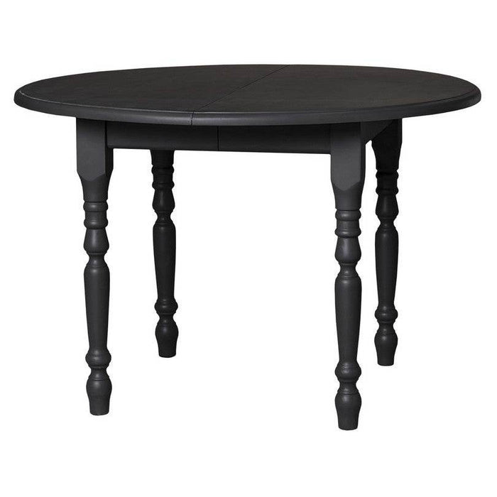 Ausziehbarer Küchentisch aus Massivholz rund - Schwarz