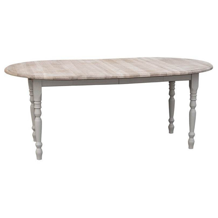 Ausziehbarer Küchentisch aus Massivholz rund - Eichenplatte | weiß