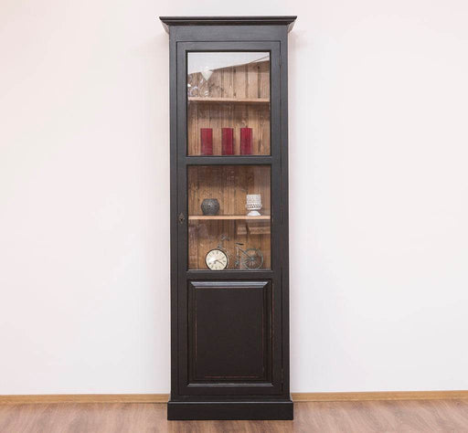 Vitrine aus Massivholz | Bücherregal mit durchgehender Tür - Weiß