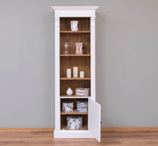 Schlanker Bücherschrank mit 3 Einlegeböden | Aktenschrank - Weiß | Pinie